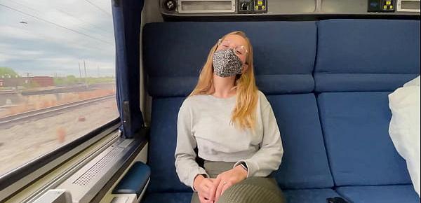 Busty Blonde Slut Fucked on Public Train - Molly Pills - Horny Hiking POV 4k